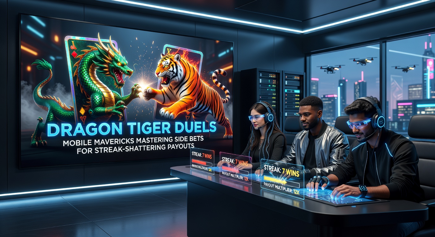 Close-up of a player's hand holding a smartphone displaying a Dragon Tiger win notification with side bet payout exploding in gold coins