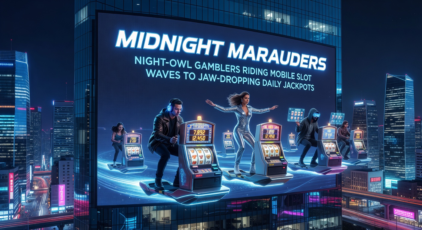 A nighttime scene of a player celebrating a mobile jackpot win, phone screen illuminating excited hands clutching a virtual trophy