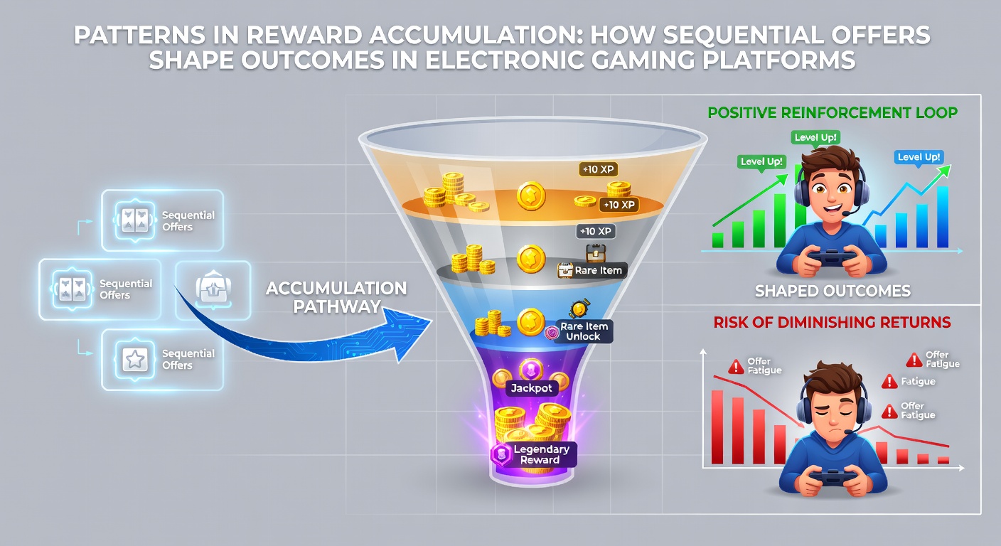 Chart showing sequential offer progression and reward accumulation trends in gaming data